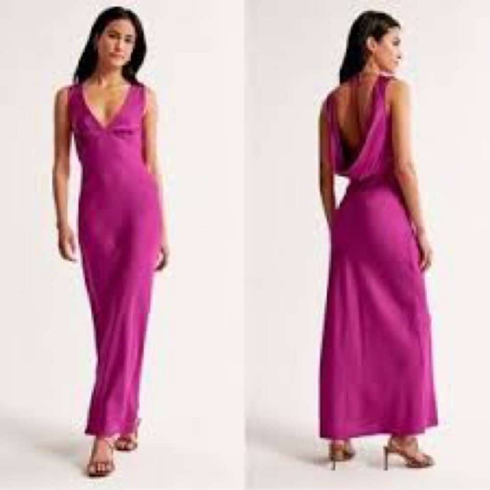 Abercrombie Backless Satin Maxi Dress